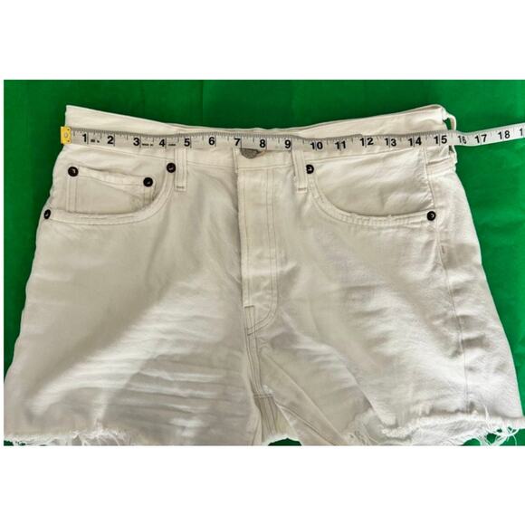 AGOLDE Parker Vintage Cutoff Denim Shorts White Size 27 High Rise Distressed - Picture 7 of 12